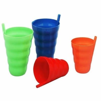 Kid's Multicolored Straw Cups - 4 in 1