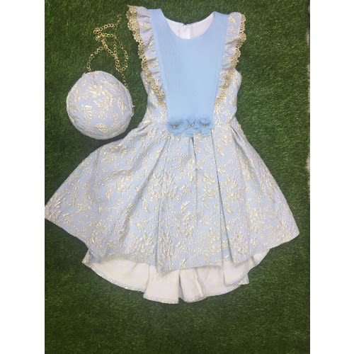 Flare Gown  -Blue And Gold