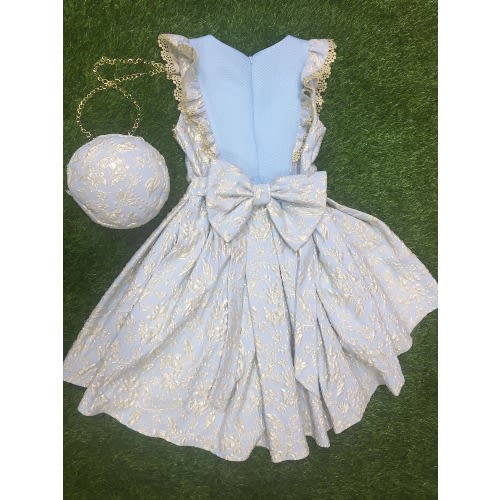 Flare Gown  -Blue And Gold