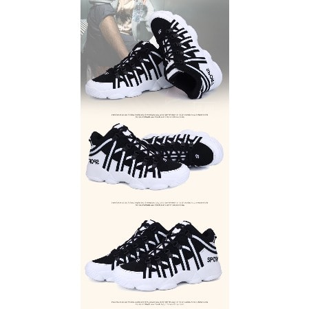 Sports Sneakers - Black & White