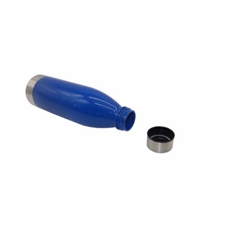 650ml Plastic Water Bottle With Stainless Steel Lid & Base - Royal Blue