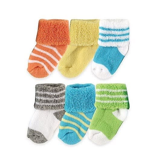 Newborn Baby Socks - 6 Pairs