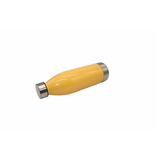 650ml Plastic Water Bottle With Stainless Steel Lid & Base - Yellow