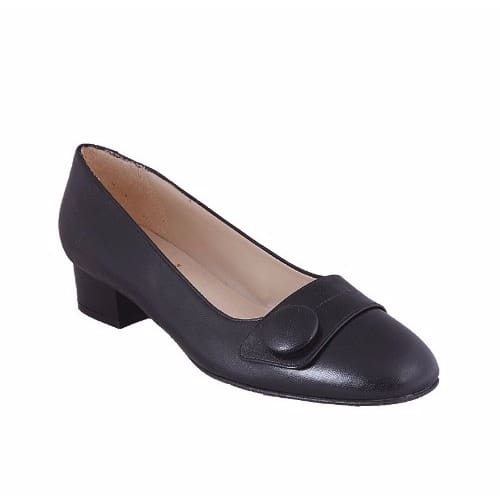 Ladies Pump With Cover Button -Black