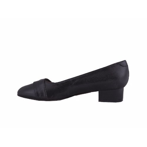 Ladies Pump With Cover Button -Black