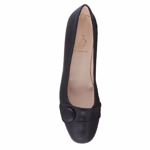 Ladies Pump With Cover Button -Black