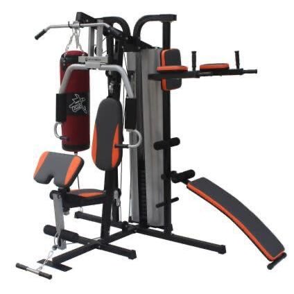 4-station Multi-gym With Leg Press, Chinning Dip, Punching Bag & Sit-up Bench