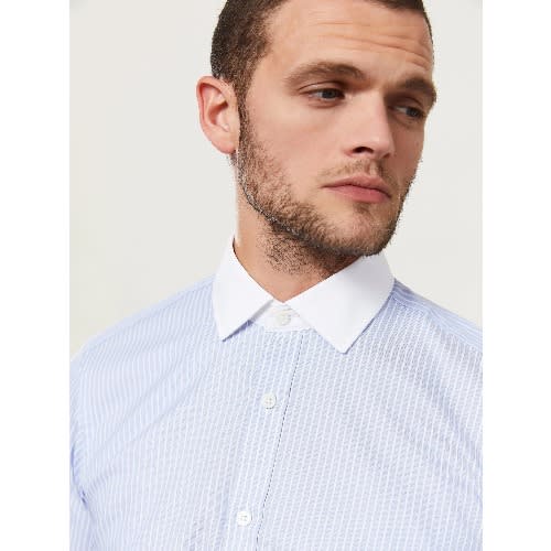 Slim Fit Stripe Double Cuff Shirt