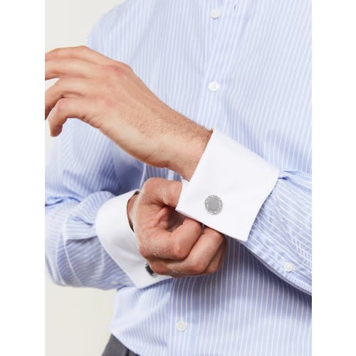 Slim Fit Stripe Double Cuff Shirt