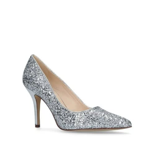 Flagship Mid Heel Courts – Silver