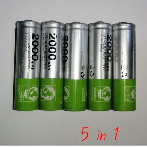 3.7v Li-ion 18650 Dp 2000 Rechargeable Battery - 5 Pcs