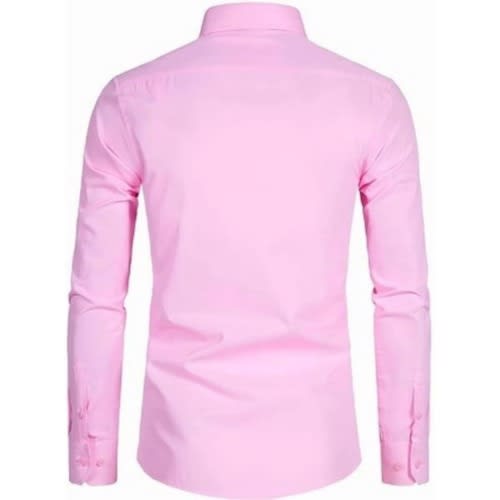 Men Formal Dress Shirt With Matching Tie - Pink Shirt & Blue Tie