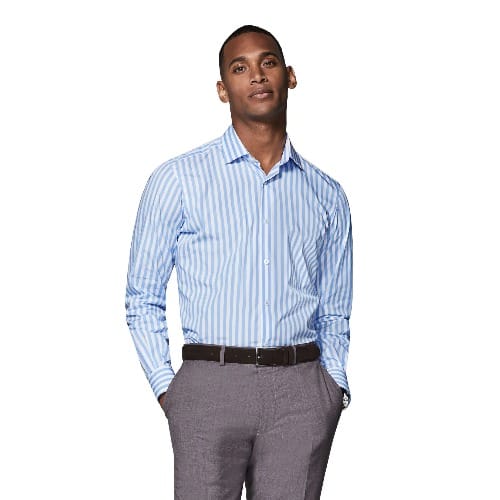 Max Cool Slim Fit Blue Stripe Shirt