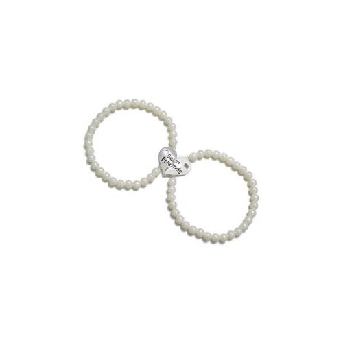 2-set Bestfriends Letter Heart Shaped Pearl Bracelets