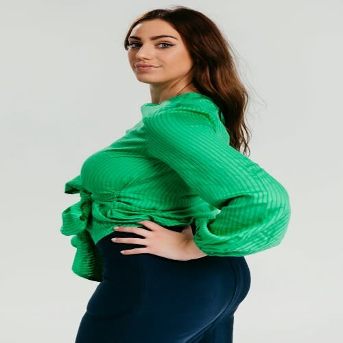Sofia Green Front Tie Blouse