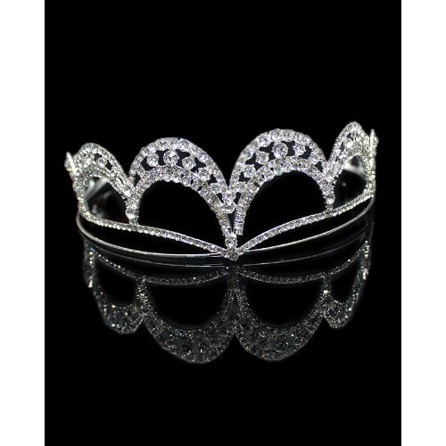 Rhinestones Bridal Wedding Tiara Crown- Silver