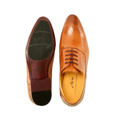 Distinctive Leather Shoe - Brown - MSH-3662