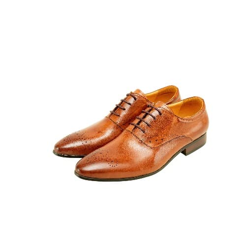 Distinctive Leather Shoe - Brown - MSH-3662