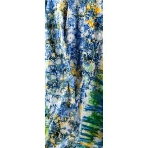 Adire Fabric - Blend Of Blue Green And Yellow - 5 Yards