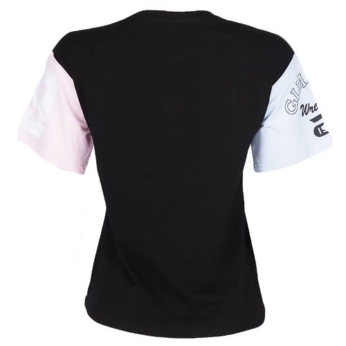 Round Neck 2 Toned Top - Black