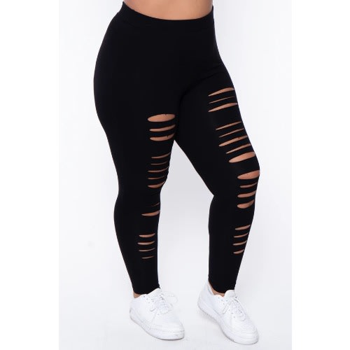 Distressed Leggings- Black