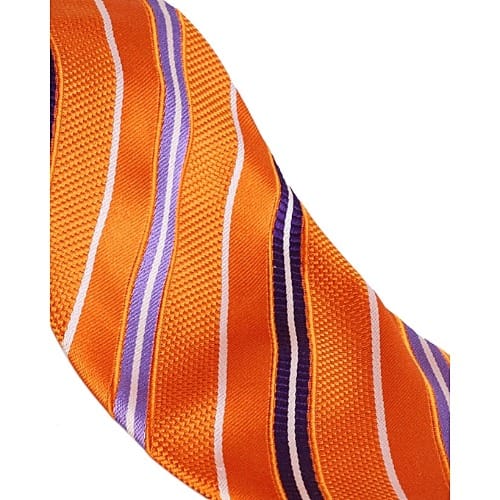 Men's Diagona-stripes Premium Tie - Orange