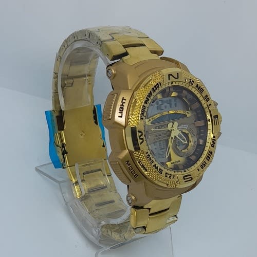 Stainless Steel Digital Watch - Gold