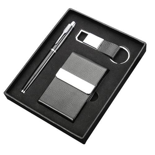 Business Gift Set - Keychain + Pen + Card Holder