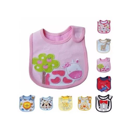 Baby Cotton Bibs - Random - 6 In 1