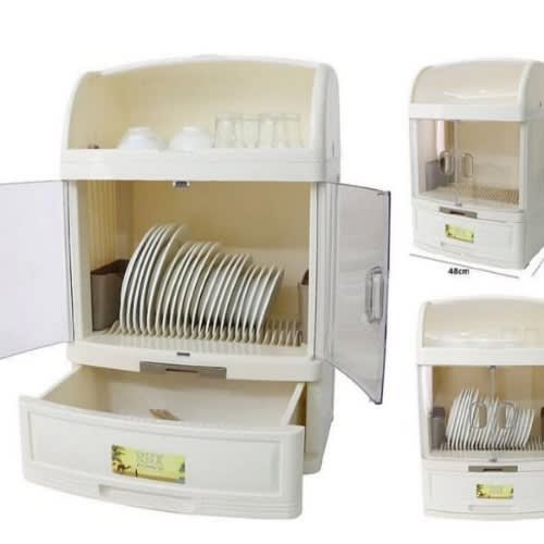 Dish Rack + Cover +Drainer & Drawer -3 Tier