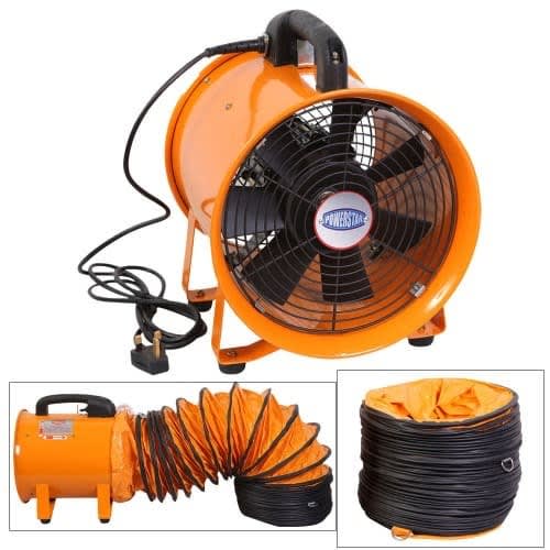 Portable Ventilation Axial Fan With 5.5 Meter Air Duct Hose 12
