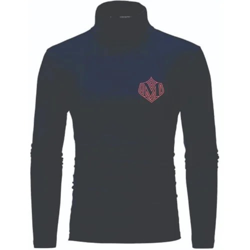 Crested Turtleneck Long Sleeved Tshirt - Navy Blue