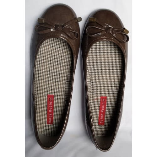Dulce Rubio Ladies Coffee Patent Ballet Shoe