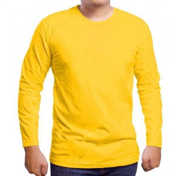 Plain Long Sleeve T-shirt- Yellow