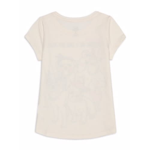 Girls Short Sleeve Puppy T-shirt - Cream