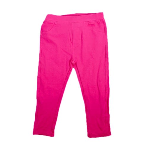 Girls Solid French Terry Jeggings. - Pink