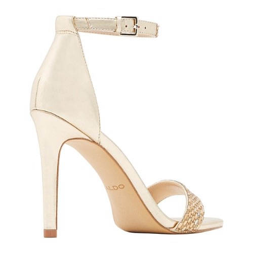 Prommy Synthetic Heeled Sandals - Gold