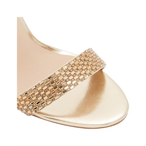 Prommy Synthetic Heeled Sandals - Gold
