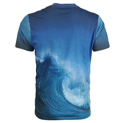 Men's Blue Crest Print T-shirt