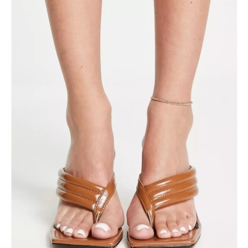 Brown Toe Post Mules