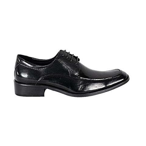 Men's Patent Leather Lace Up Shoe-Black - MSH-3047