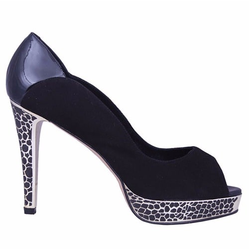 Suede & Patent Open Toe