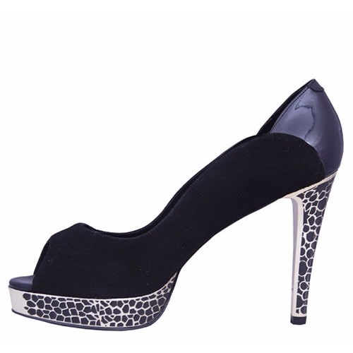 Suede & Patent Open Toe