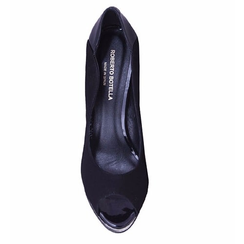 Suede & Patent Open Toe