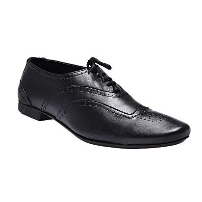 Formal Round Toes Lace-up Brogue - Black