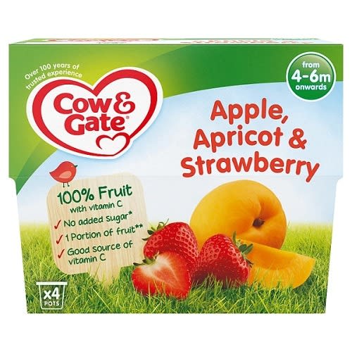 Apple ,apricot & Strawberry Fruit Pots 4 X 100g