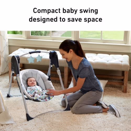 Slim Spaces Compact Baby Swing -Space-saving Design - Tilden: