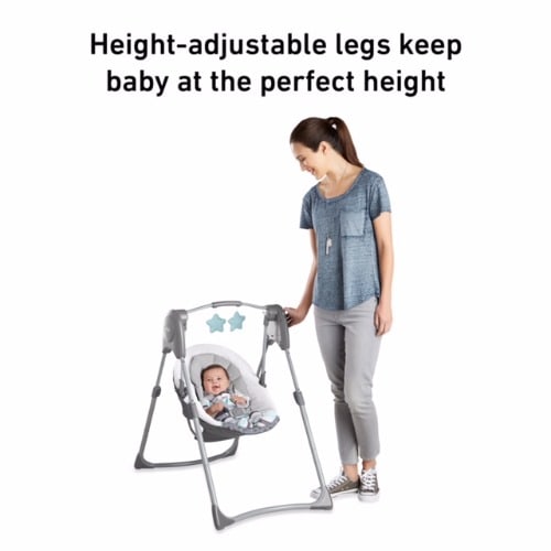 Slim Spaces Compact Baby Swing -Space-saving Design - Tilden: