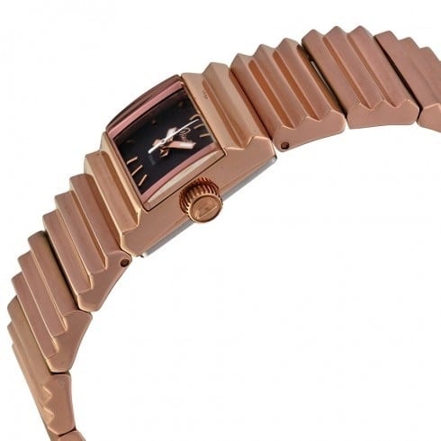 Rectangular Rose Gold-plated Ladies Watch DZ5268