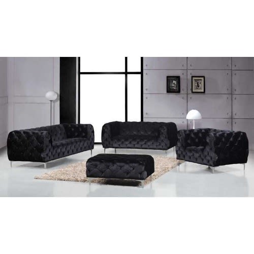 Black Chesterfield Deluxe Sofa Set